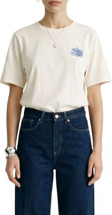 Vero Moda Ciara Caty Short Sleeve T-Shirt in Snow White Printsardines at Nordstrom Rack, Size X-Small