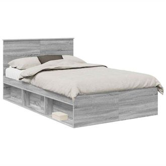 vidaXL Bed Frame Grey Sonoma 120 x 190 cm Engineered wood vidaXL