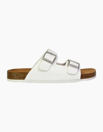 XY London Womens XY London Womens/Ladies Star Double Strap Buckle Summer Flat Sandals - White - Size: 7