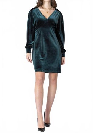 Dex Clothing Velvet Mini Dress In Pine