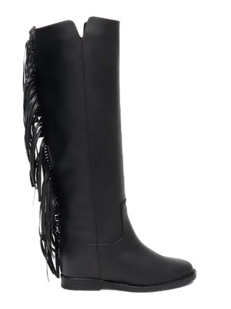 Via Roma 15 Stivale Zeppa Frangia