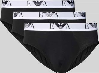 Emporio Armani Slip mit elastischem Logo-Bund im 3er-Pack in Black, Größe XXL
