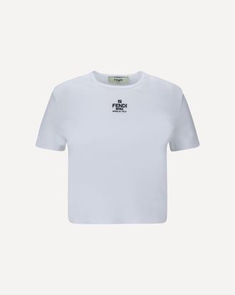 Fendi T-shirt in cotone con logo Woman M