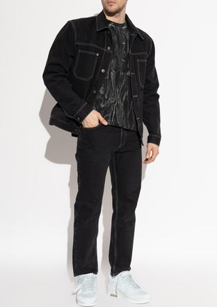 Off-white T-shirt With Print, Mens, Black