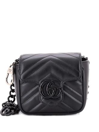 Gucci GG Marmont Flap Matelasse Leather Mini belt bag - Zwart