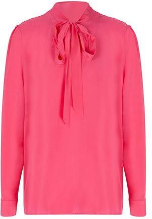 8 by YOOX SILK CR&Ecirc;PE PUSSY-BOW BLOUSE