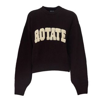 Rotate Contemporary Crewneck Sweater With Bold Logo Detail
