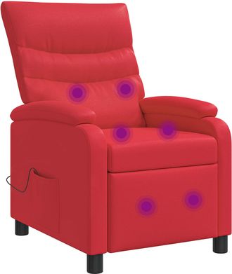 vidaXL Silla De Masajes Reclinable Rojo Cuero Sint&eacute;tico Vidaxl