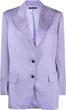 Tom Ford single-breasted blazer - women - Viscose/Polyester/Viscose - 42 - Purple