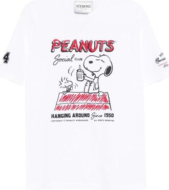 Iceberg Regular Fit T-shirt met Peanuts Print - Heren - T-shirts - Wit - M - Katoen - Tops