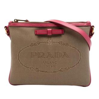 Prada Pre-owned Cross Body Bags, female, Beige, Size: ONE SIZE Pre-owned Canvas Crossbody Bag