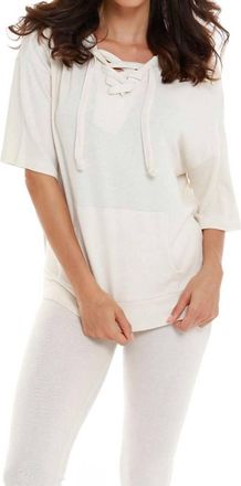 French Kyss Stella Kashmira Short Sleeve Hoodie In Beige