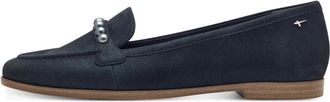Tamaris Leren slipper - Dames - Loafers - Blauw - 37 EU - Leer - Schoenen