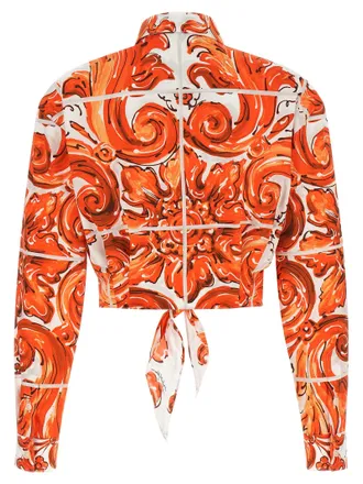 Dolce & Gabbana Maiolica-Print Poplin Shirt - Red