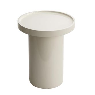 Oviala Mesa de centro redonda de 40 cm en MDF lacado en blanco