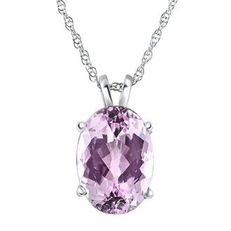Pompeii3 5Ct Purple Amethyst Oval Pendant 14k Gold Womens Necklace 18