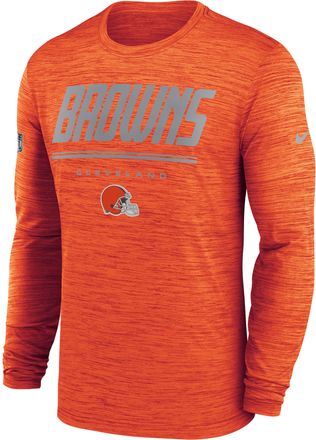 Nike Cleveland Browns Sideline Team Issue Velocity Nike Mens Dri-FIT NFL Long-Sleeve T-Shirt in Orange | 02EQ89L9I-CH4