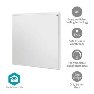 Nedis Smartlife Panel De Calefacci&oacute;n Por Infrarrojos 350 W 1 Ajuste De Calor Termostato Ajustable Mando A Distancia Ip44 Blanco