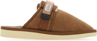 Suicoke Unisex Biscuit Suede Zavo Slippers - Brown - Size EU 36
