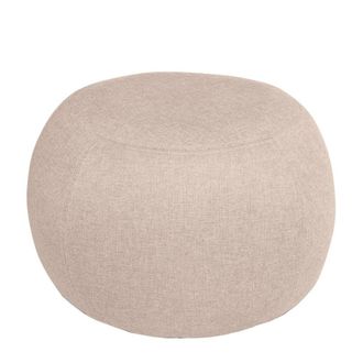 Koketto Home Puff decorativo ovalado revestido en tejido beige