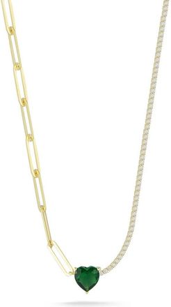 Sphera Milano Gold Vermeil Mixed Chain Heart Necklace in Yellow Gold at Nordstrom Rack