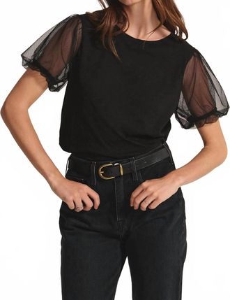 Velvet Justine Puff Sleeve Tee In Black
