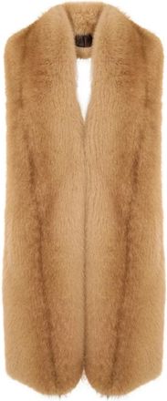 Cesare Gaspari Maxi Faux Fur Sjaal - Zand Beige - Dames - Wintersjaals - Beige - ONE Size - Polyester - Accessoires