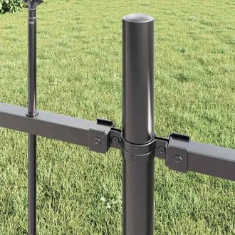 Berkfield Home Modern Garden Fence with Pointy Top in Grey, 6.8 x 0.8 m, Made of in Grey
