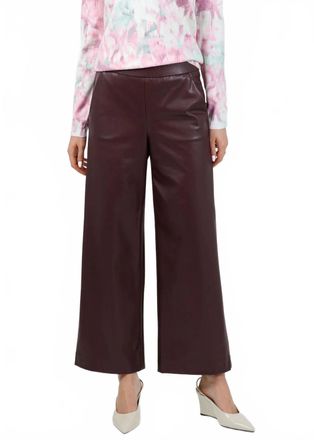 Raffaello Rossi Palina 6/8 Vegan Leather Culotte Pants In Barolo