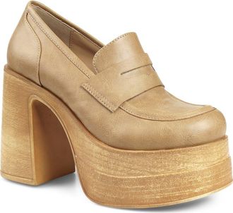 Candie's Ace Platform Pump in Natural Faux at Nordstrom, Size 10
