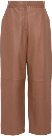 Fendi Leather Straight Trousers