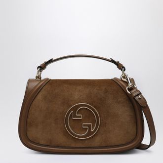 Gucci Mini Blondie brown shoulder bag in suede