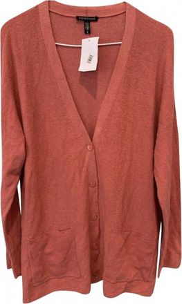 Eileen Fisher Womens Linen Cardigan Sweater In Persimmon