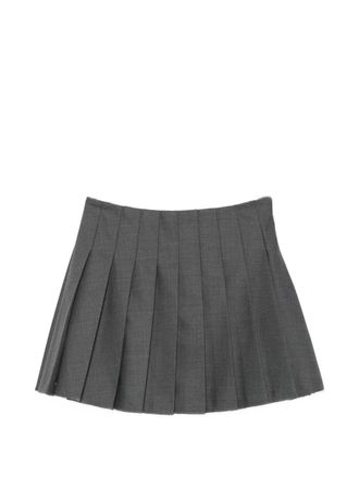 Self Portrait Grey Pleated Mini Skirt