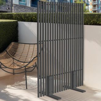 IDMarket Biombo Decorativo De Exterior, Calado, 80 X 150 Cm, Gris Antracita