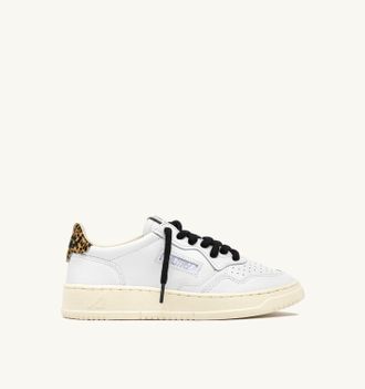 Autry SNEAKERS MEDALIST LOW IN PELLE BIANCA E LEOPARD