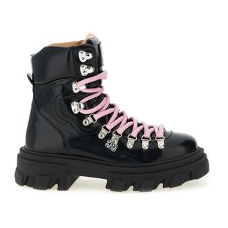 Ganni Lace-up Boots, female, Black, Size: 11 US Cleated Mountain Box Boots