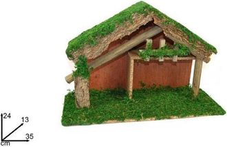 Trade Shop Trade Shop - Capanna Vuota 35x24x13 Cm Muschio Presepe Addobbo Natale Decorazione Natalizio
