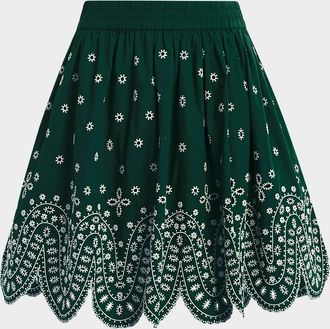 Essentiel Karter Scallop Embroidered Mini Skirt
