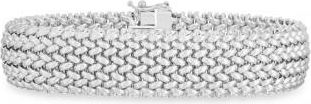 Allurez Large Mesh Rice Bangle Bracelet 14k White Gold
