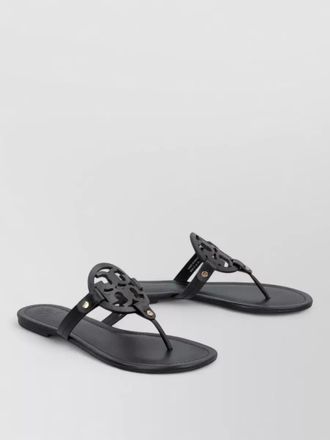 Tory Burch miller flat leather thong sandals logo