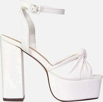 XY London Womens XY London Womens/Ladies Lillian Strappy Peep Toe High Block Heel Sandals - White - Size: 6