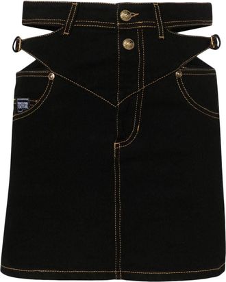 Versace Jeans Couture Black Cut Out Midi Skirt