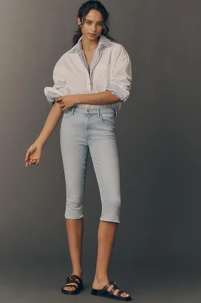 Mother Stunner Zip Bunny Mid-Rise Pedal Pusher Jeans