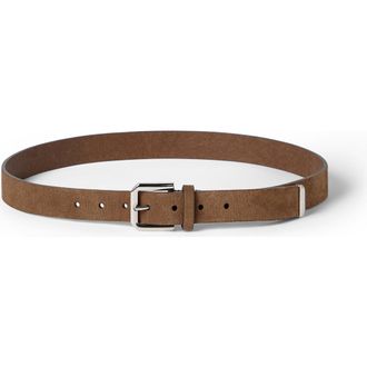 Brunello Cucinelli Reversed leather belt in Chestnut at Nordstrom, Size 120