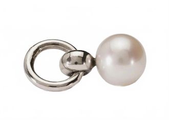 Trollbeads Womens Pearl Tassel Charm In White
