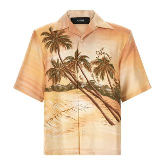 Amiri Overhemden, Heren, Beige, M, Palms Camp Shirt