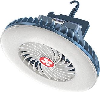 OEM L&aacute;mpara Led Para Camping, Recargable Por Usb, Port&aacute;til, Combinaci&oacute;n De Luz Y Ventilador, Azul, 16,8 X 11,8 Cm, 1 Unidad