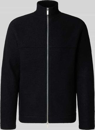 Selected Regular Fit Cardigan aus reinem Woll-Bouclé Modell NEALY in Black, Größe XL