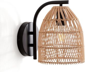 La Redoute Interieurs Wandlamp in metaal en rotan, Dankia